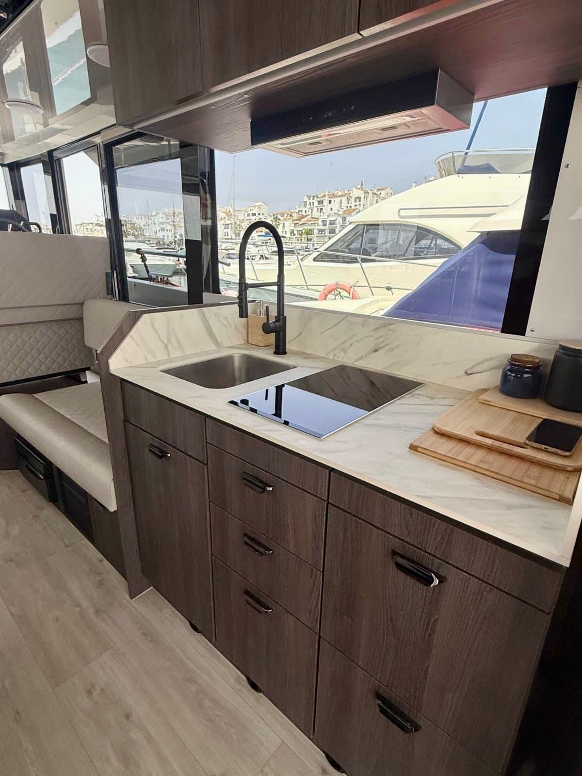 Cobra Maestro 42 interior — luxury yacht Marbella