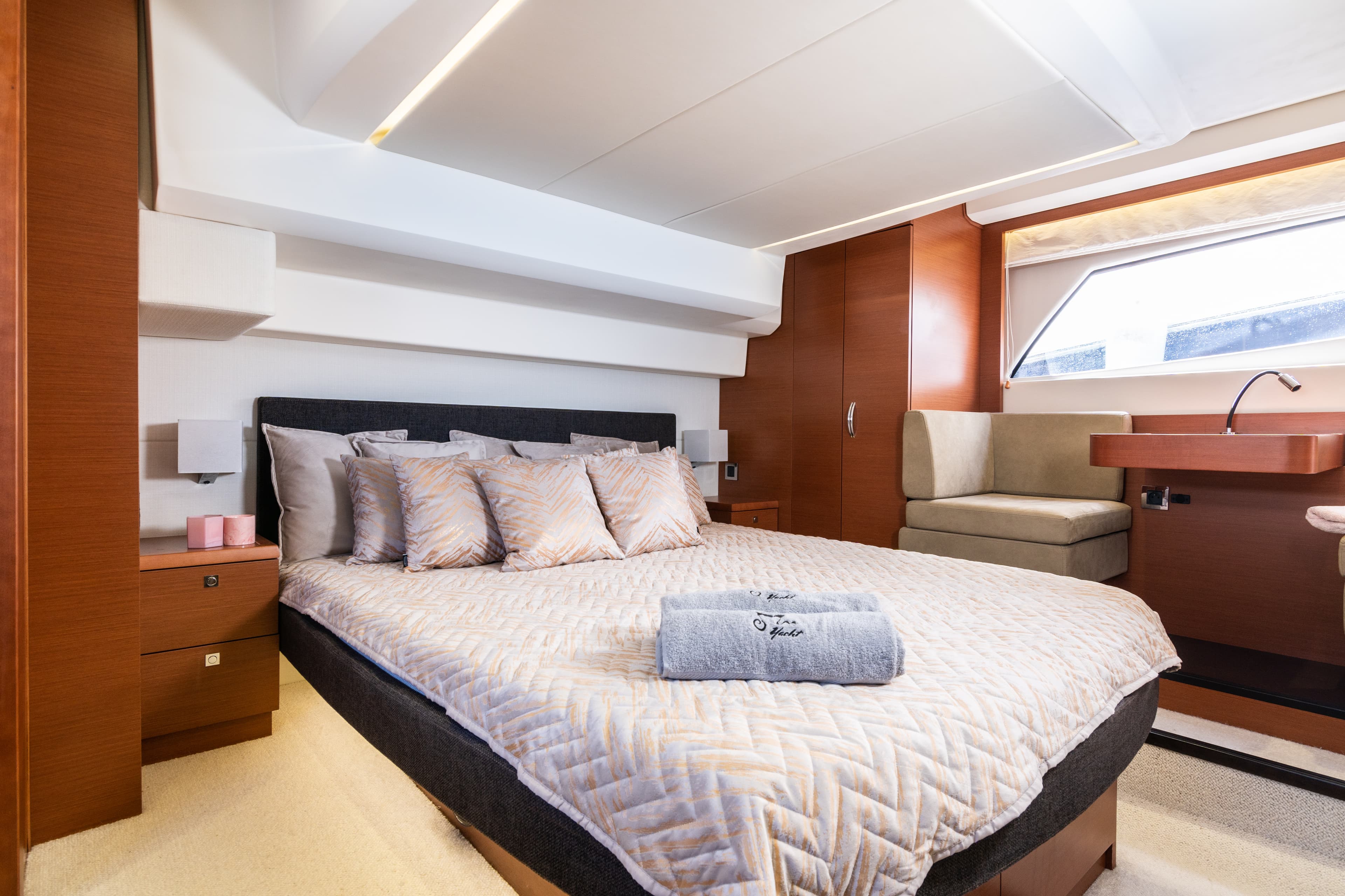 Prestige 50 "La Brisa" interior — luxury yacht Marbella