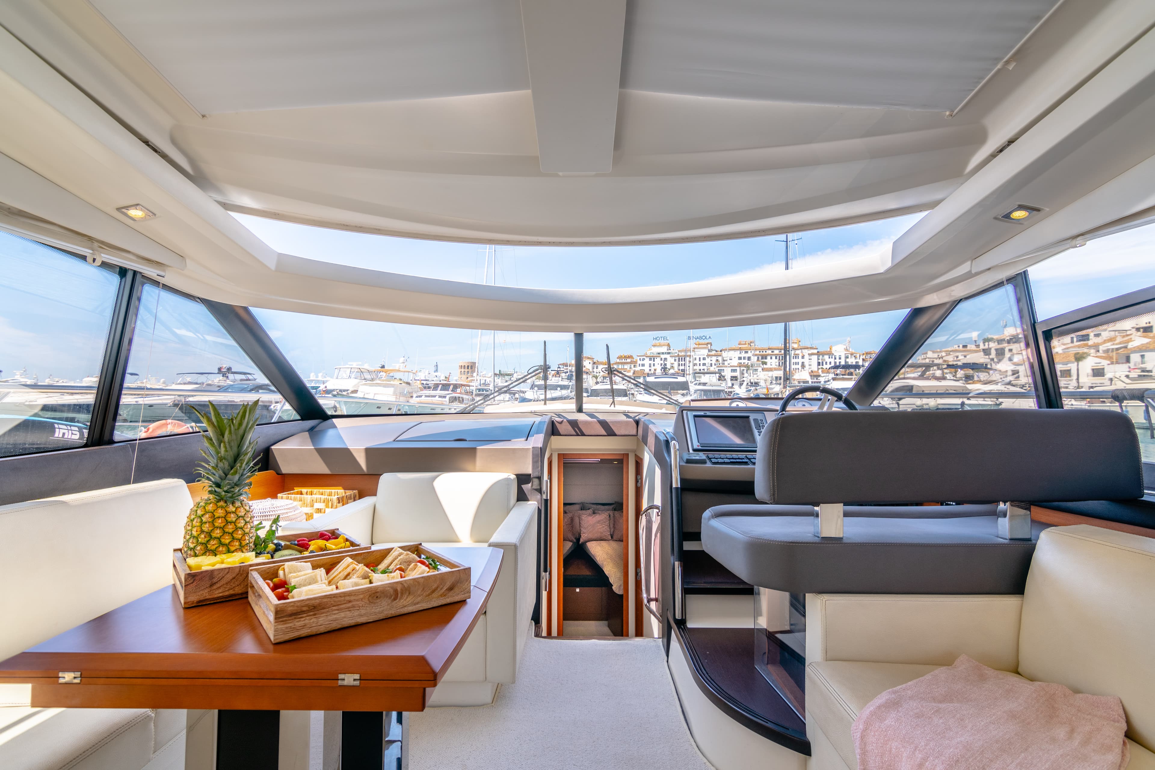 Prestige 50 "La Brisa" interior — luxury yacht Marbella