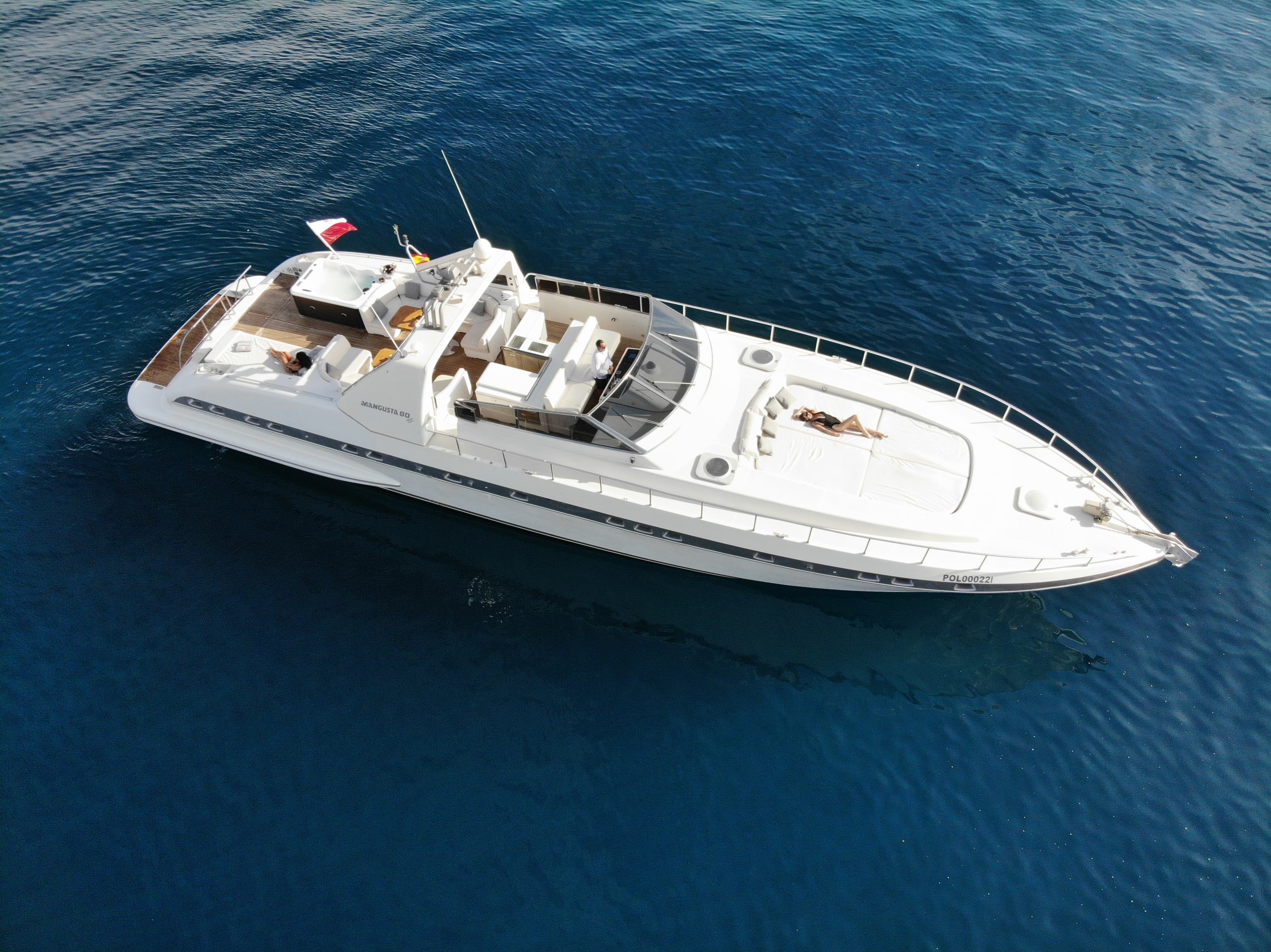 Mangusta 80 "Nina" exterior — yacht charter Marbella