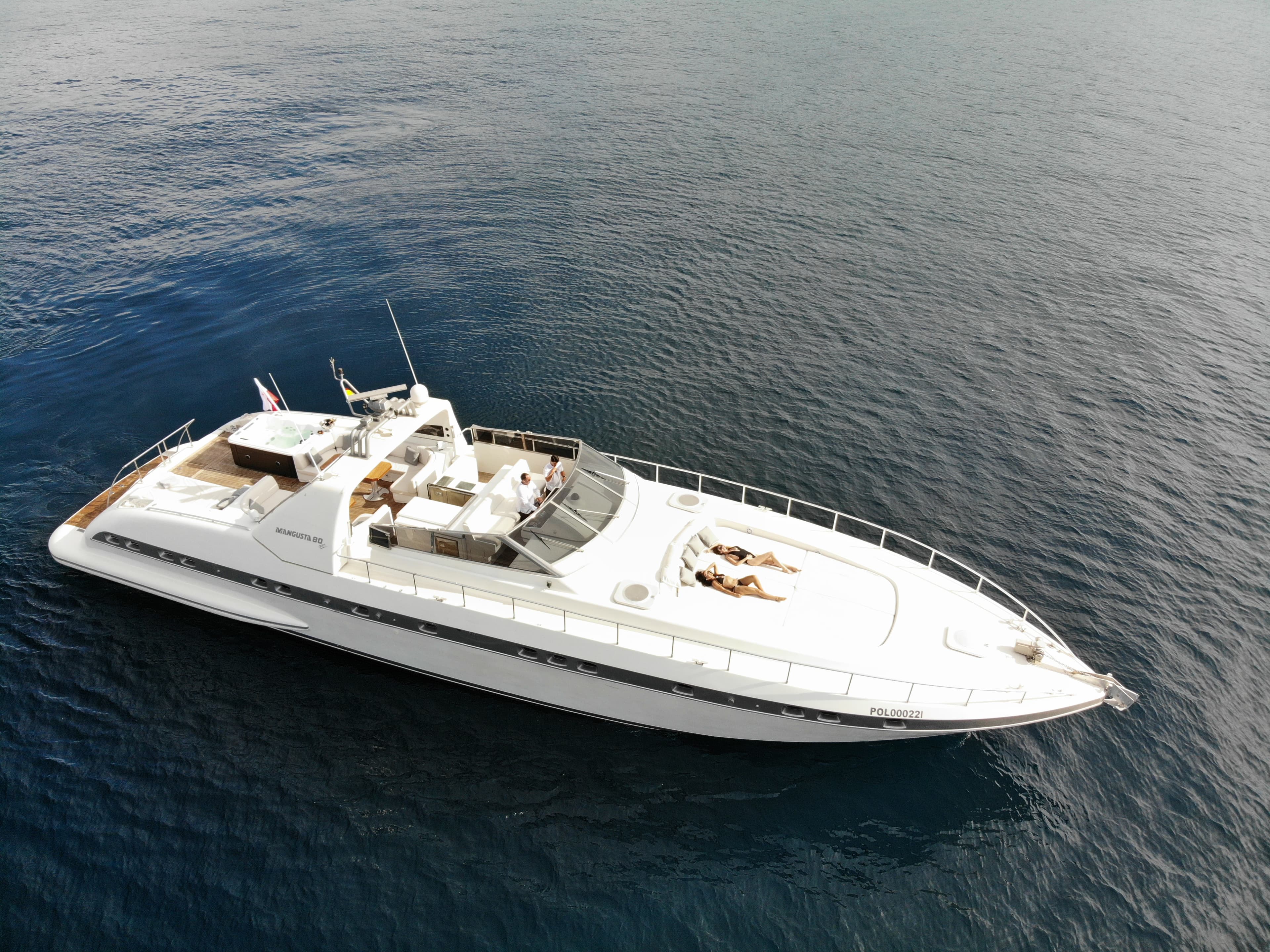 Mangusta 80 "Nina" exterior — yacht charter Marbella