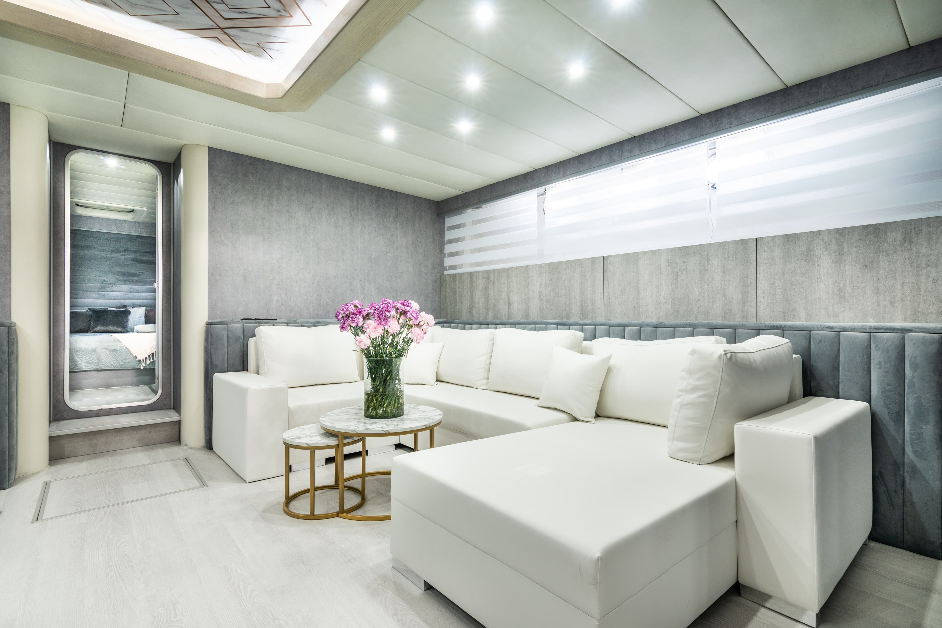 Mangusta 80 "Nina" interior — luxury yacht Marbella