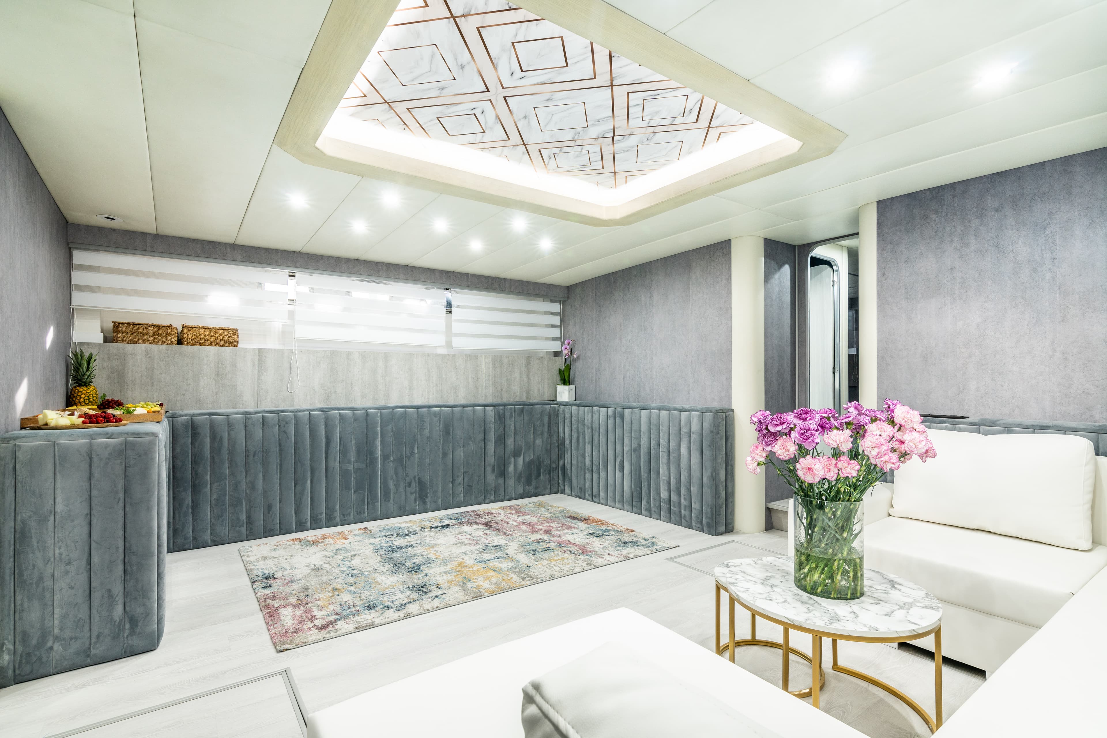 Mangusta 80 "Nina" interior — luxury yacht Marbella