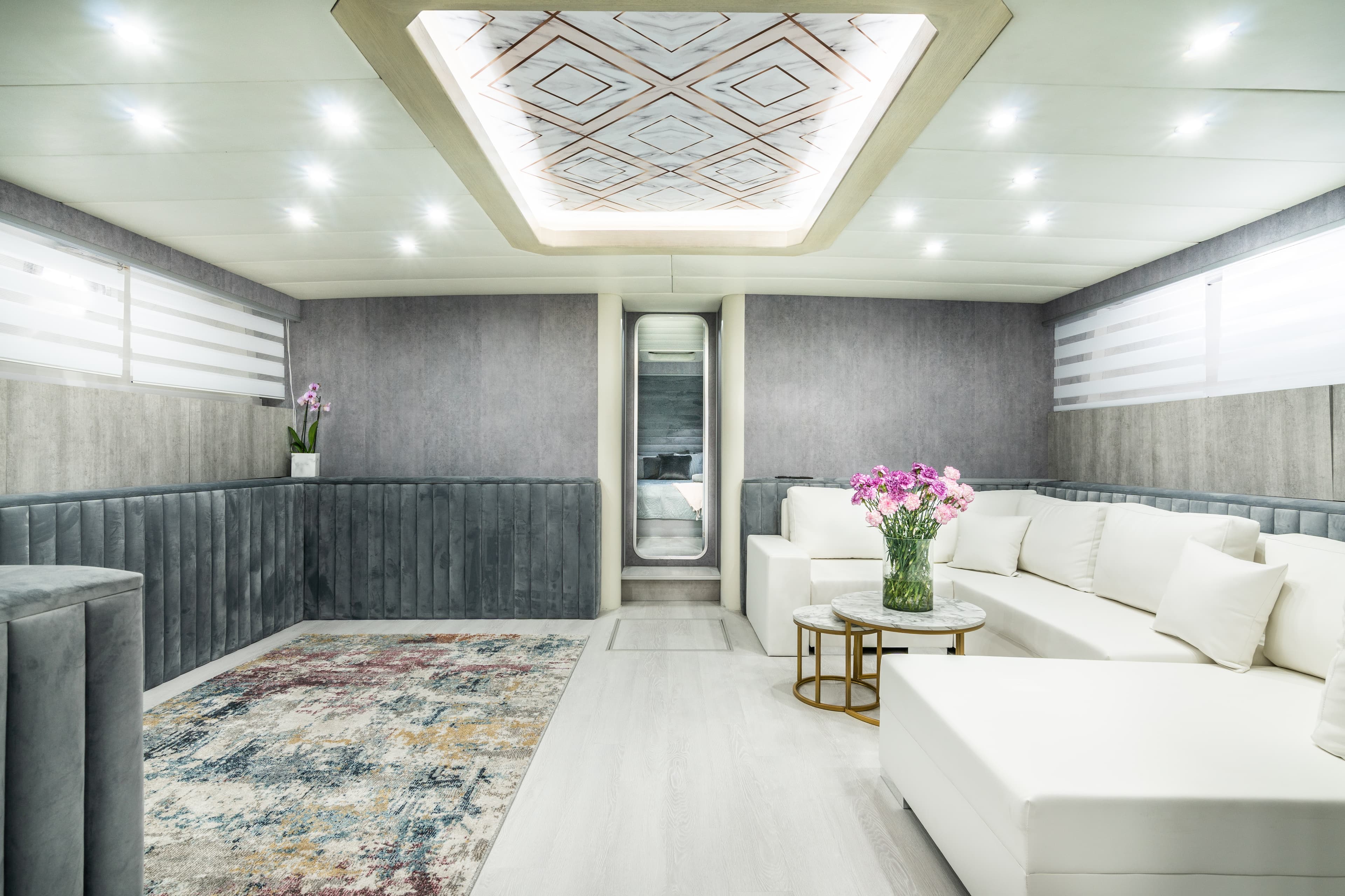 Mangusta 80 "Nina" interior — luxury yacht Marbella