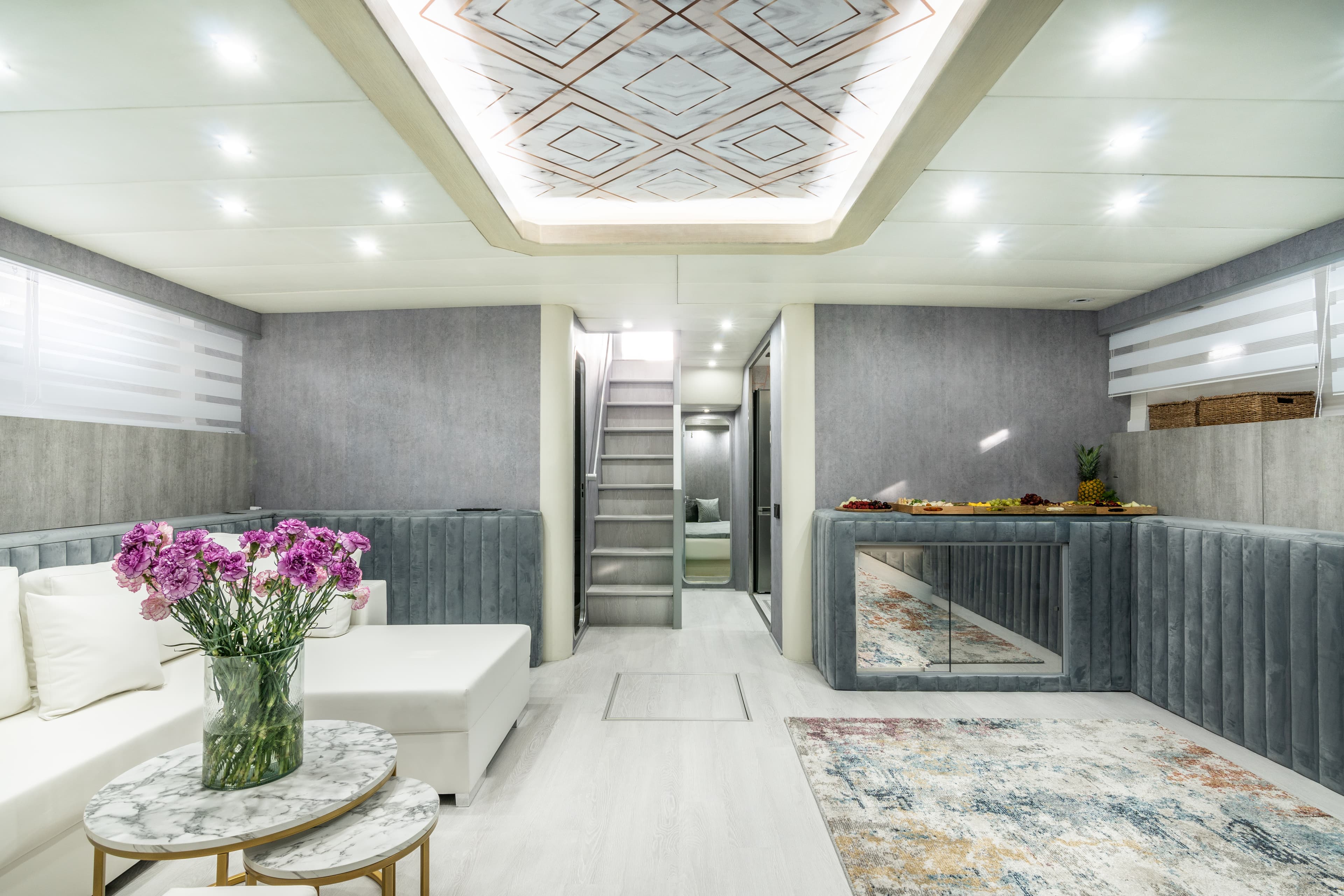 Mangusta 80 "Nina" interior — luxury yacht Marbella