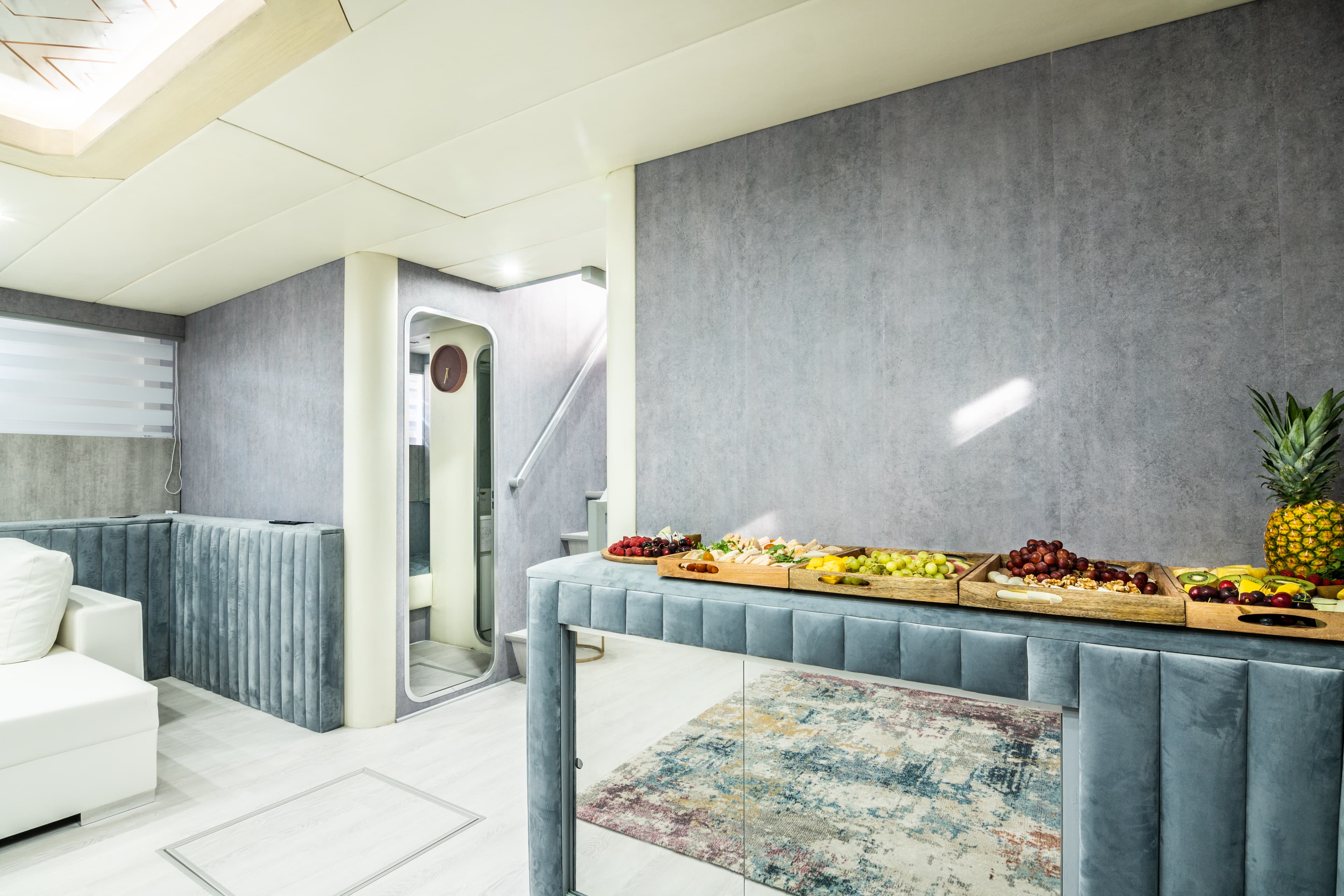 Mangusta 80 "Nina" interior — luxury yacht Marbella