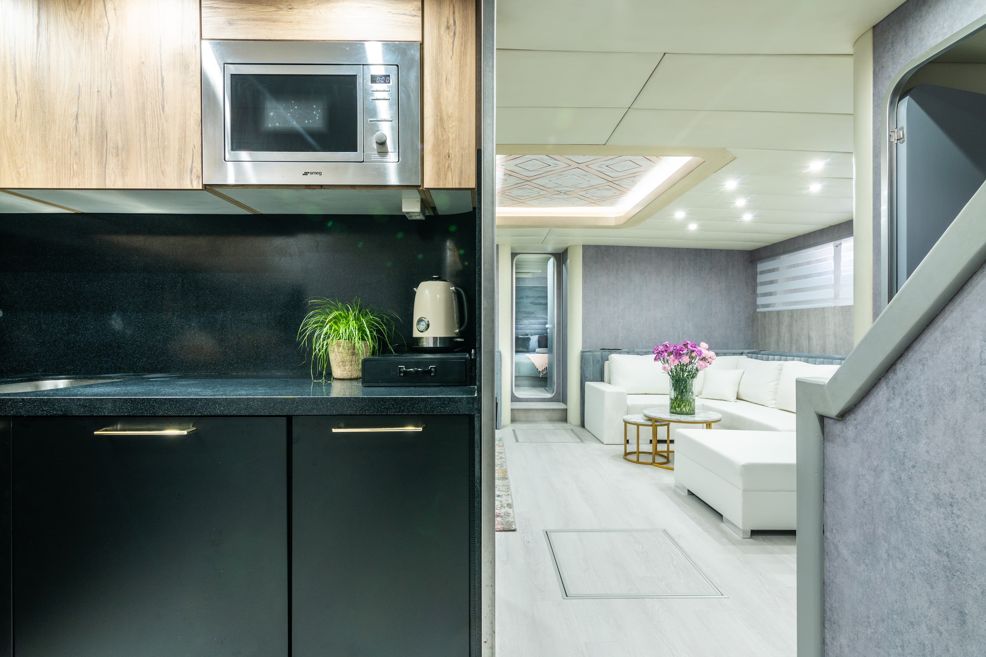 Mangusta 80 "Nina" interior — luxury yacht Marbella