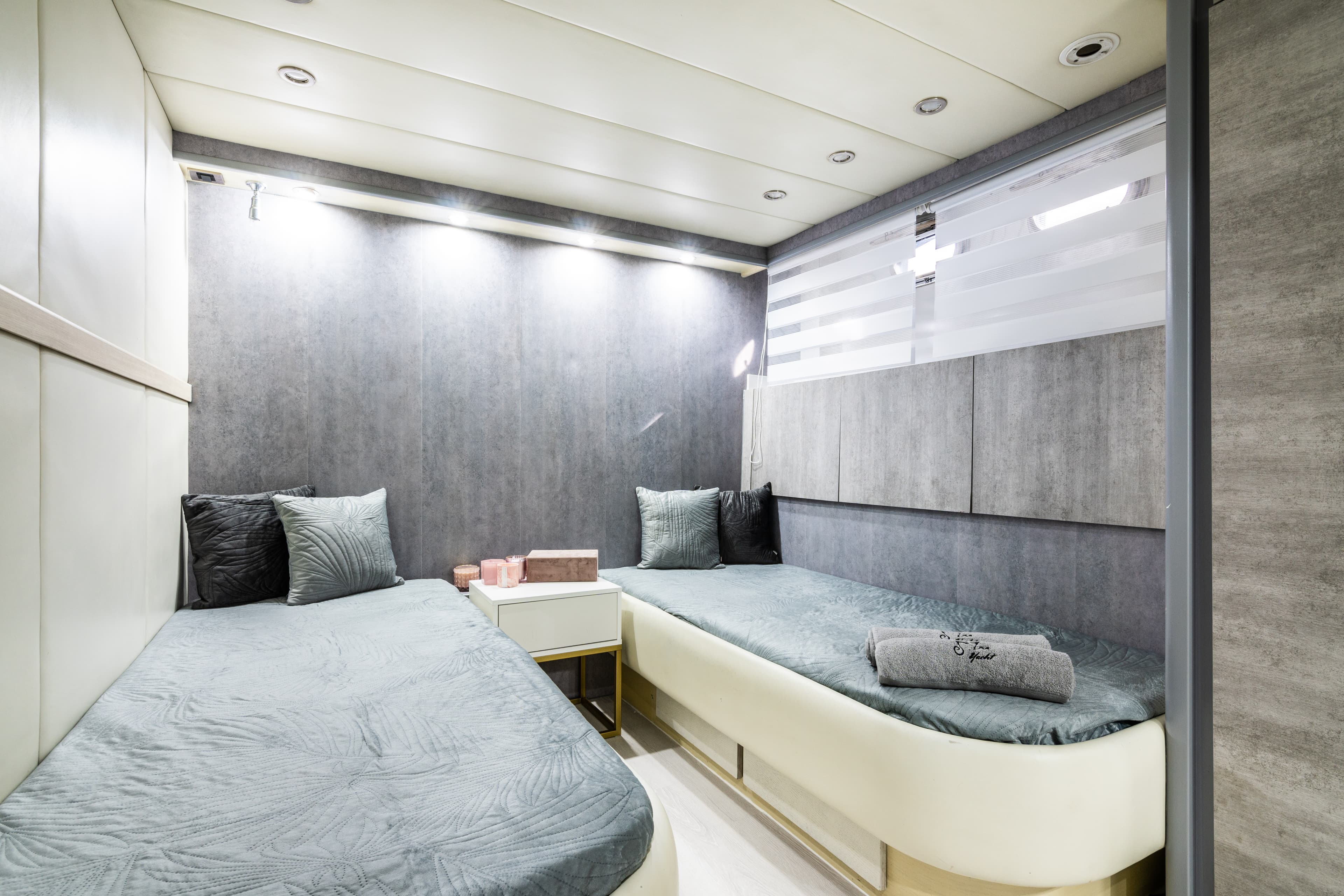 Mangusta 80 "Nina" interior — luxury yacht Marbella