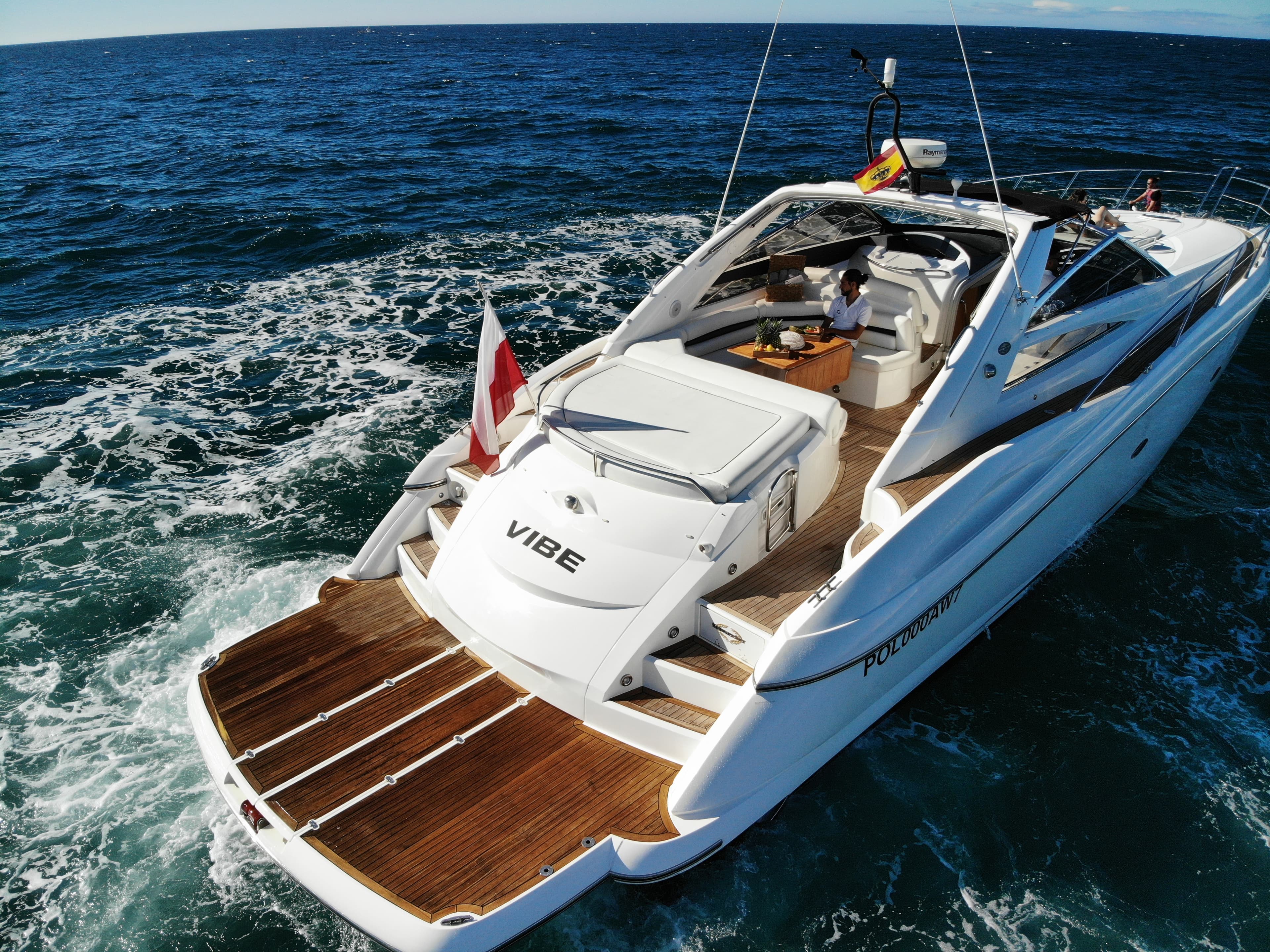 Sunseeker Predator 55 "Vibe" exterior — yacht charter Marbella