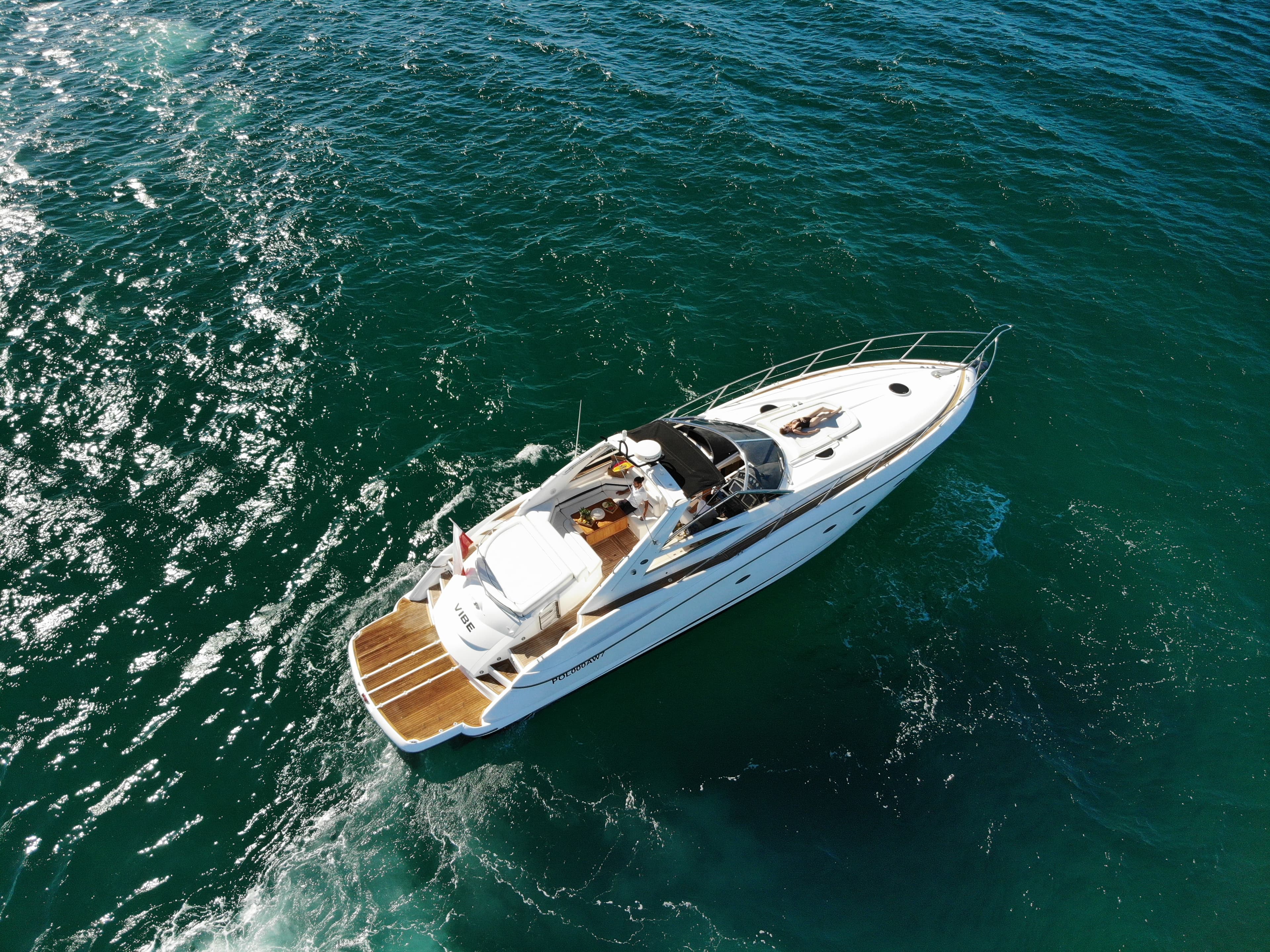 Sunseeker Predator 55 "Vibe" exterior — yacht charter Marbella