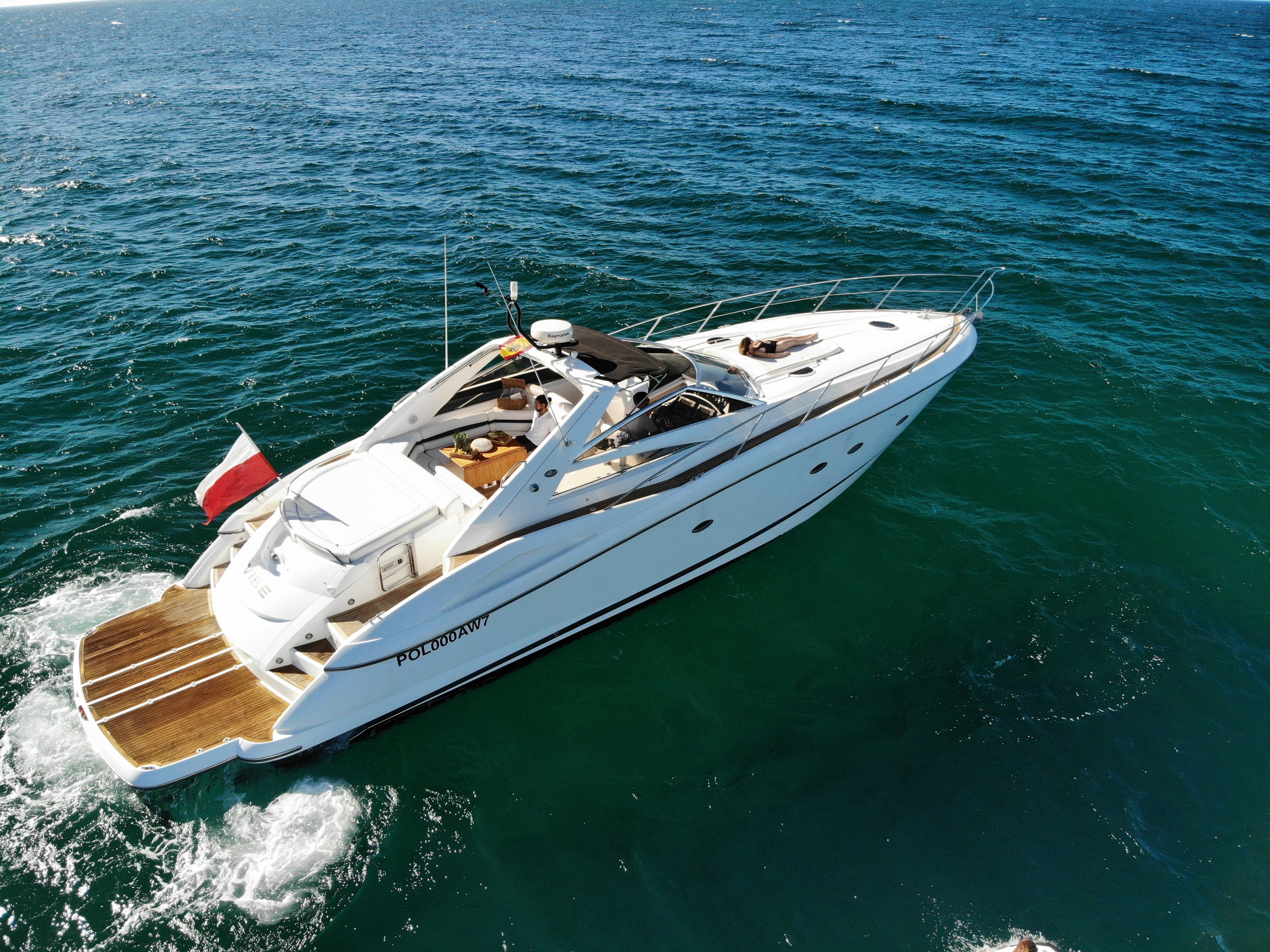 Sunseeker Predator 55 "Vibe" exterior — yacht charter Marbella