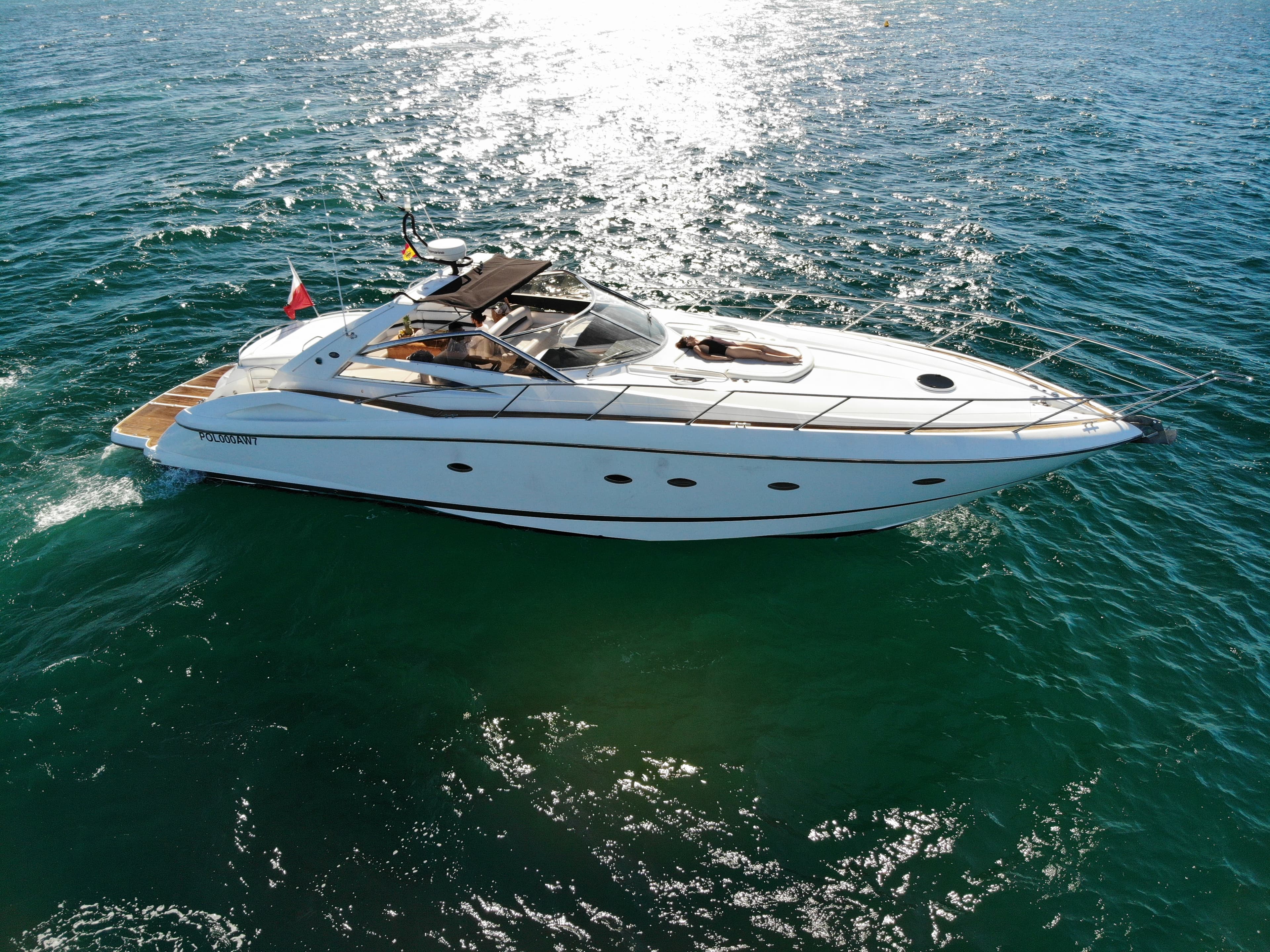 Sunseeker Predator 55 "Vibe" exterior — yacht charter Marbella