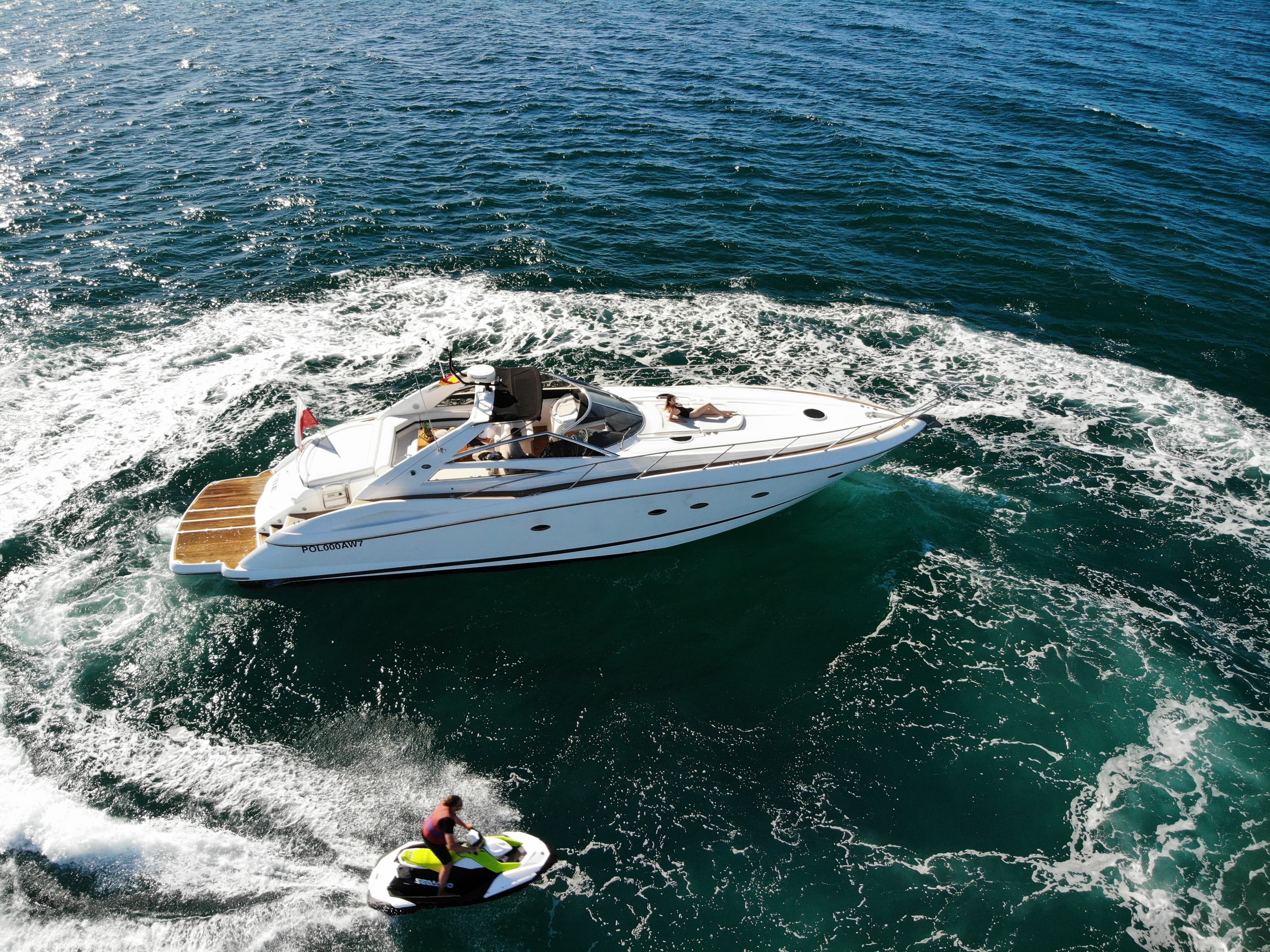 Sunseeker Predator 55 "Vibe" exterior — yacht charter Marbella