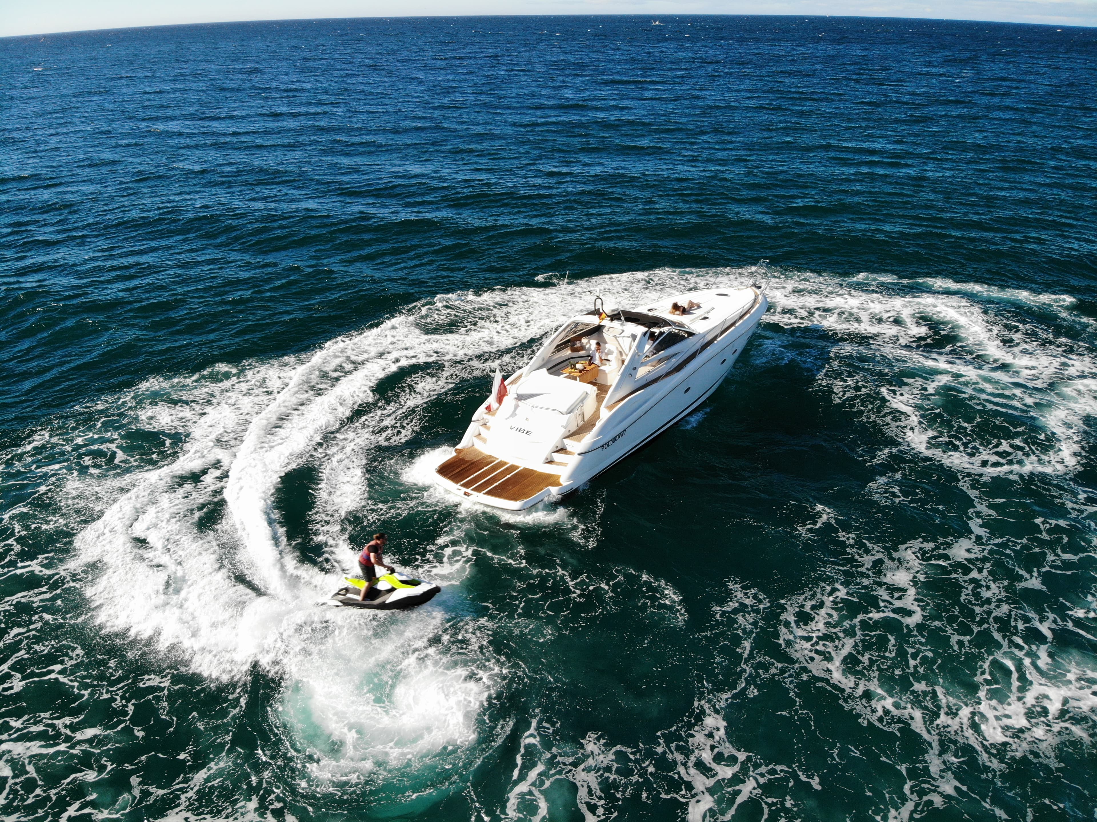 Sunseeker Predator 55 "Vibe" exterior — yacht charter Marbella