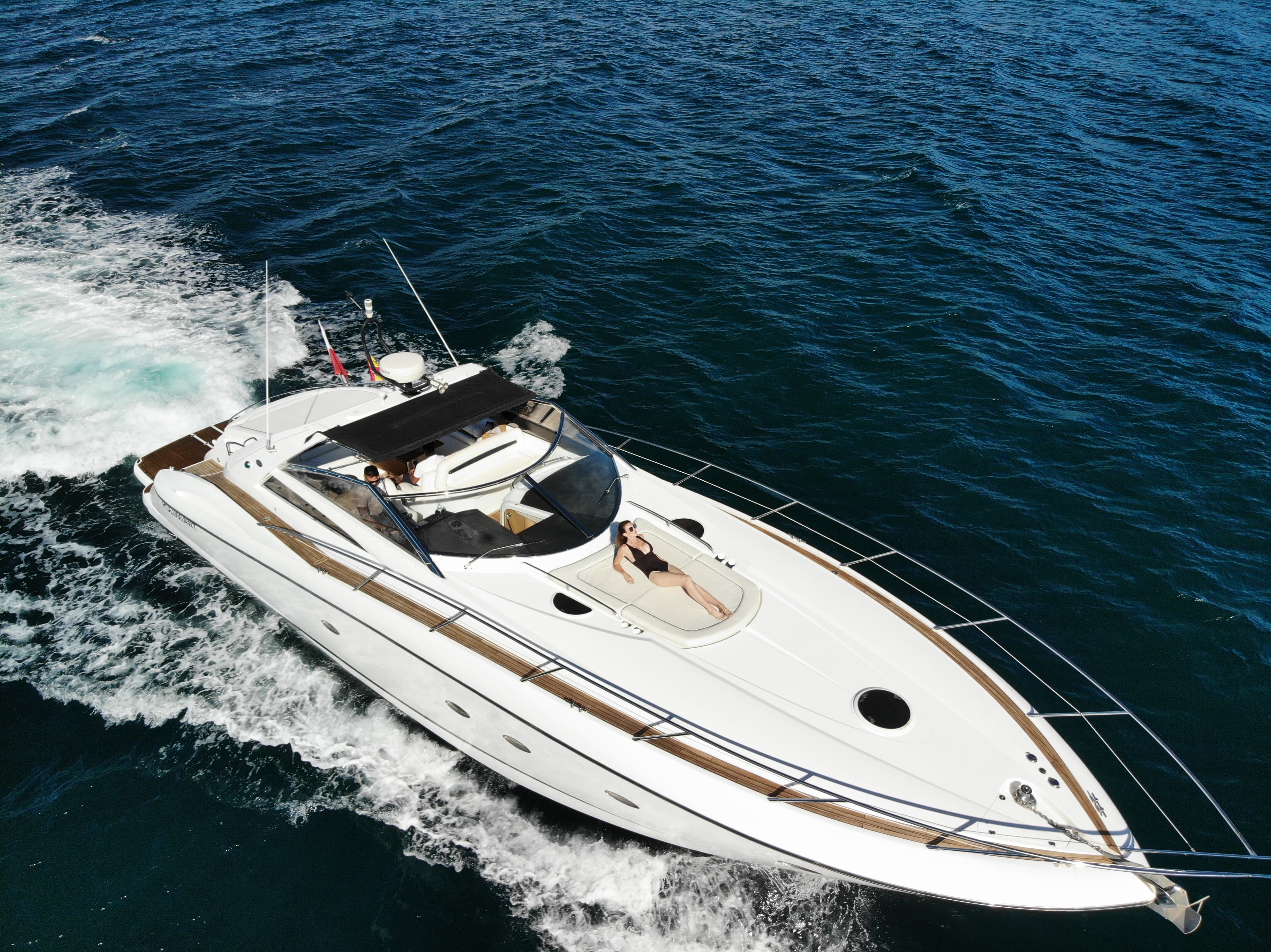 Sunseeker Predator 55 "Vibe" exterior — yacht charter Marbella