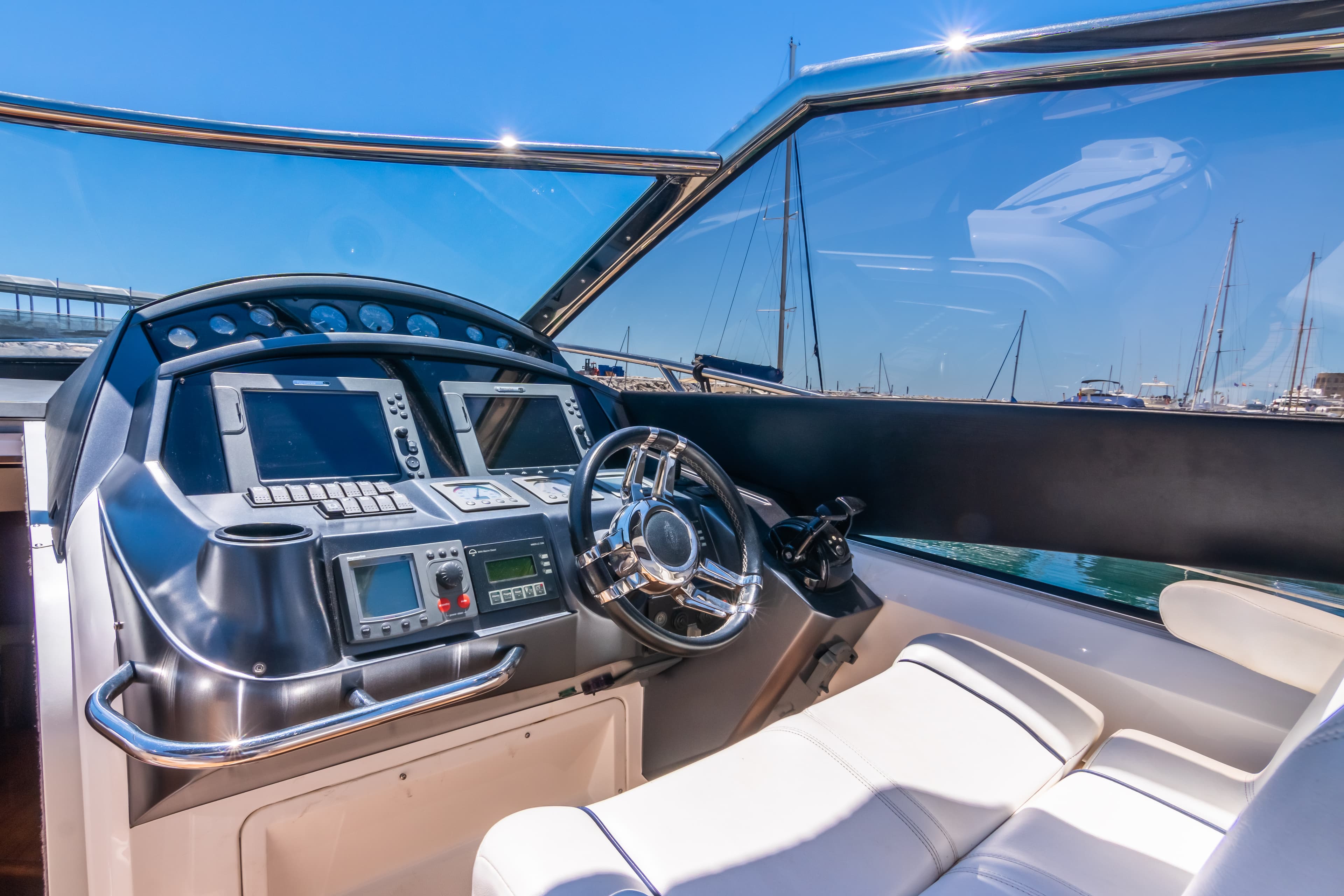 Sunseeker Predator 55 "Vibe" interior — luxury yacht Marbella