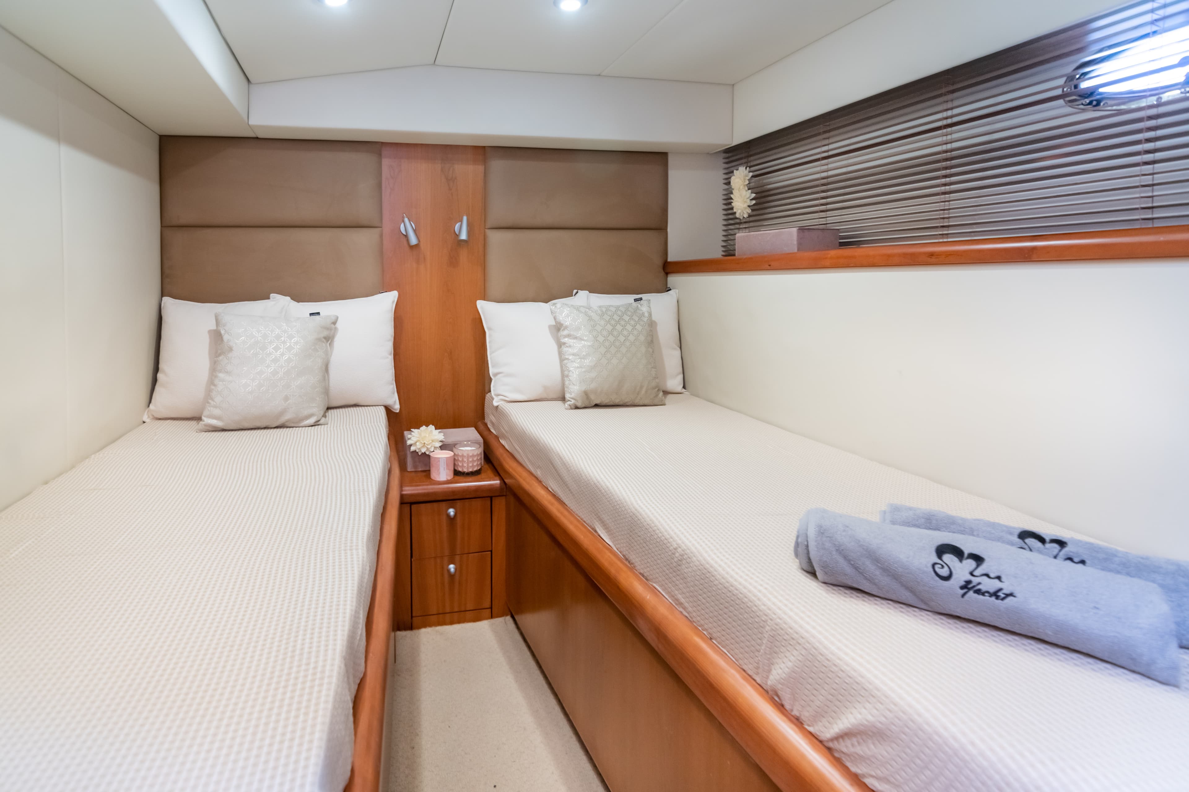 Sunseeker Predator 55 "Vibe" interior — luxury yacht Marbella