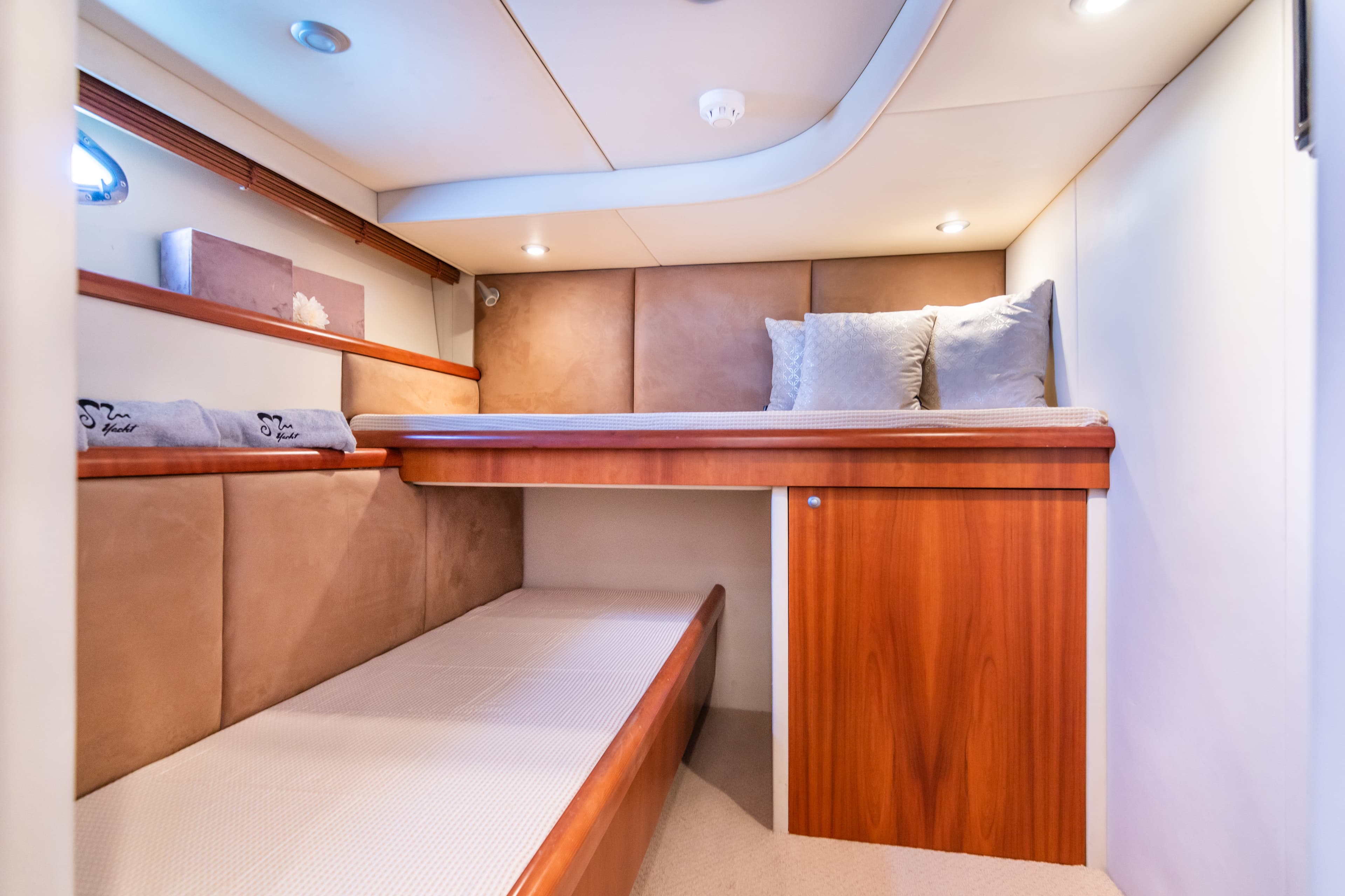 Sunseeker Predator 55 "Vibe" interior — luxury yacht Marbella