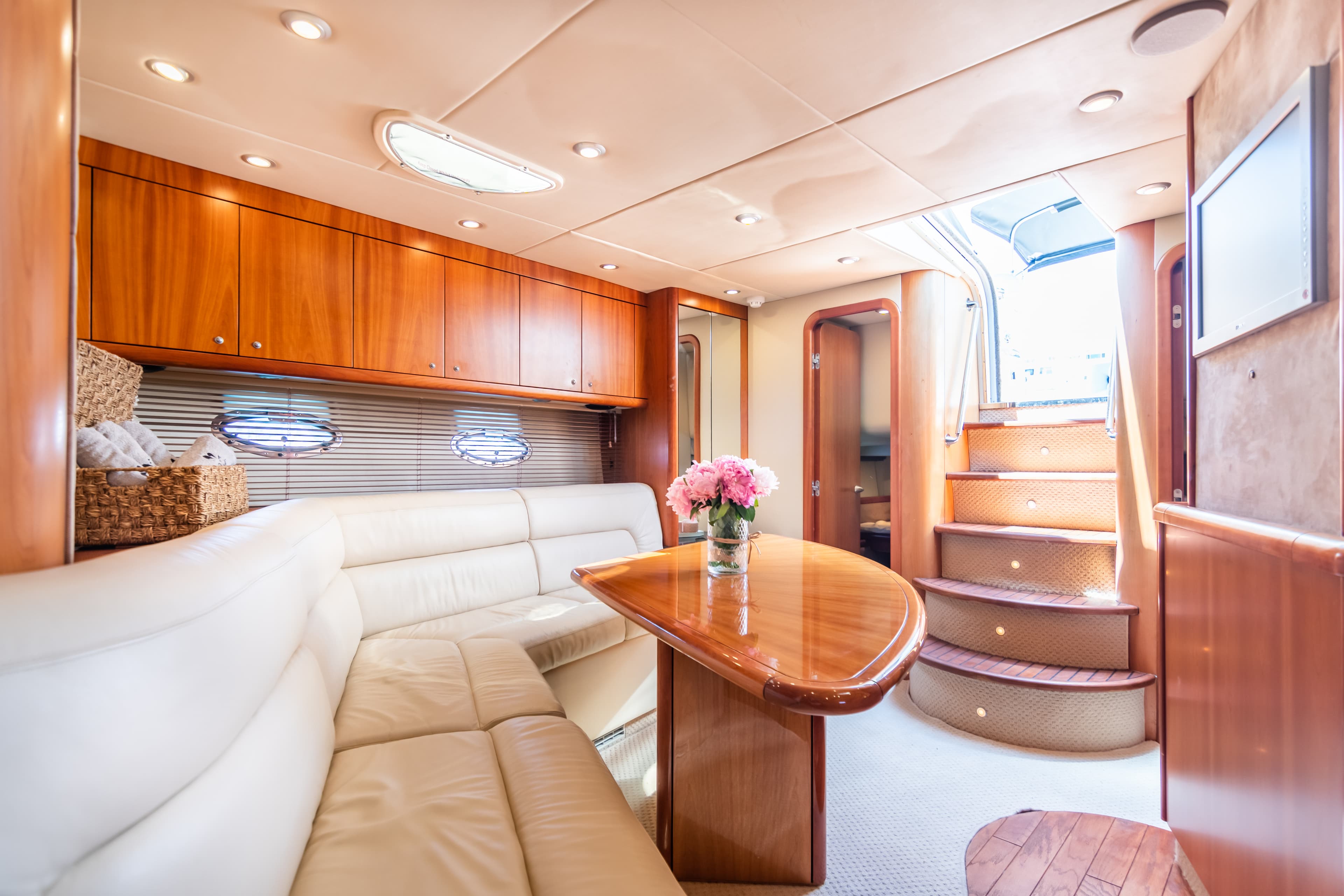 Sunseeker Predator 55 "Vibe" interior — luxury yacht Marbella