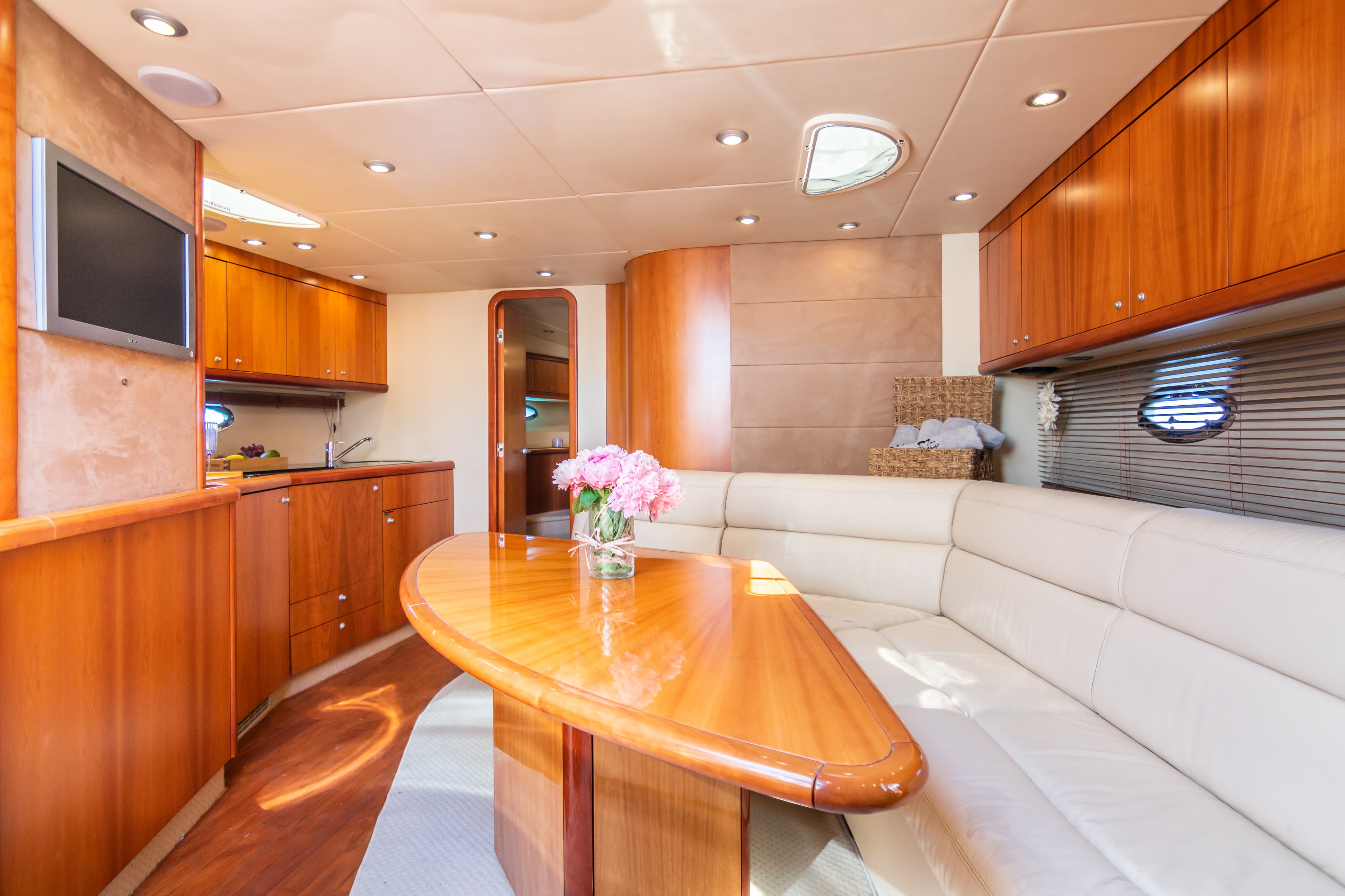 Sunseeker Predator 55 "Vibe" interior — luxury yacht Marbella