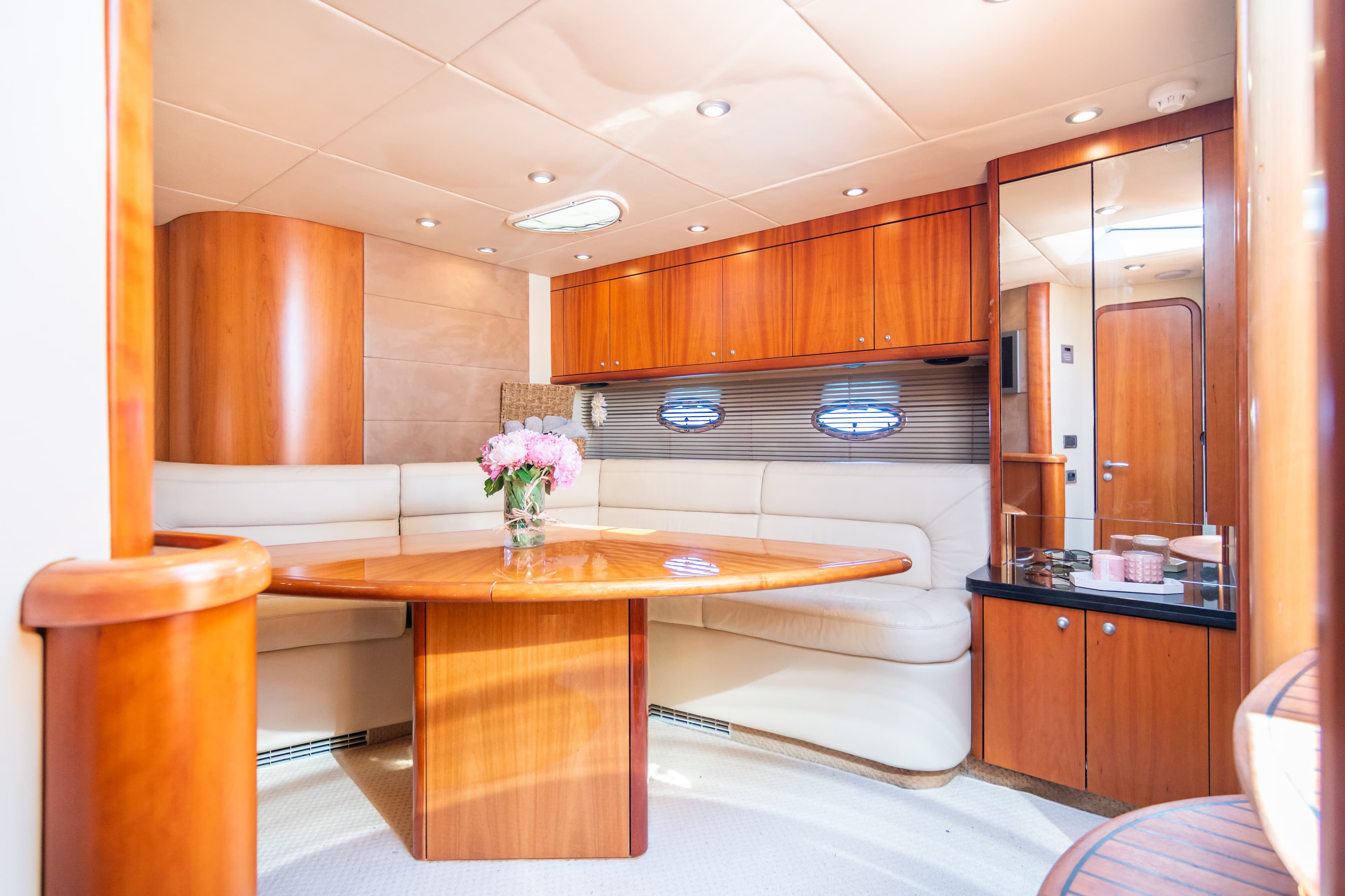 Sunseeker Predator 55 "Vibe" interior — luxury yacht Marbella