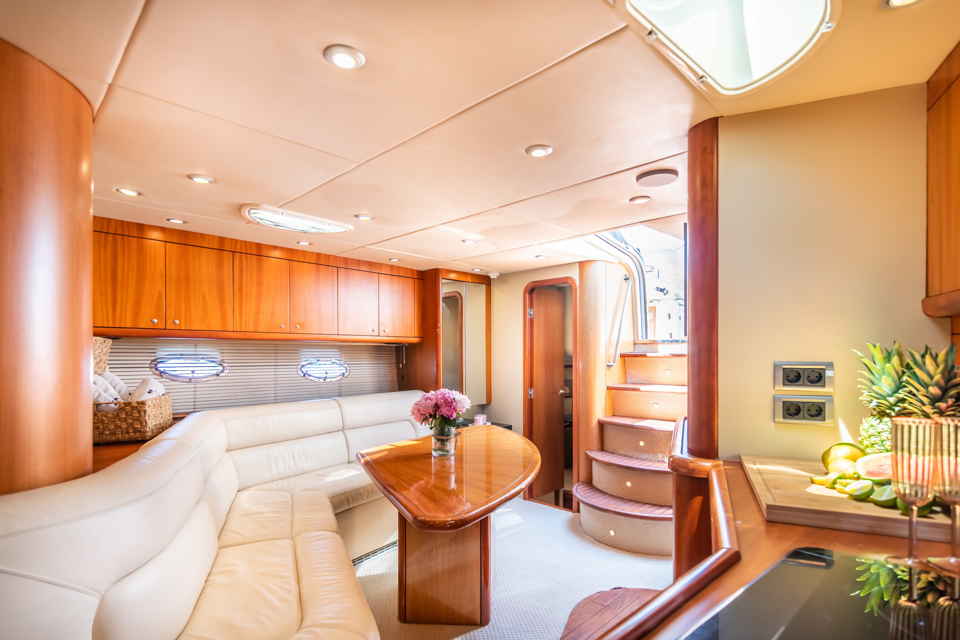 Sunseeker Predator 55 "Vibe" interior — luxury yacht Marbella